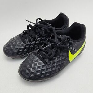 Nike Tiempo Legend 8 Club FG MG Black Volt Soccer Cleats AT5881-070 Kids 12C